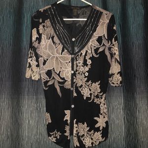 Floral Rhinestone Shirt